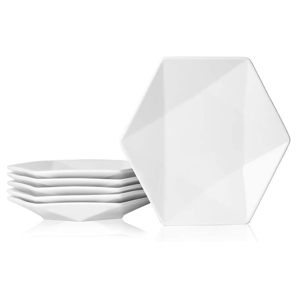 Ceramic Angular Dinner Set JIAX White Dinner Plates Set Of