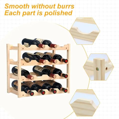 Soporte de vino de mesa de madera independiente miniatura 7