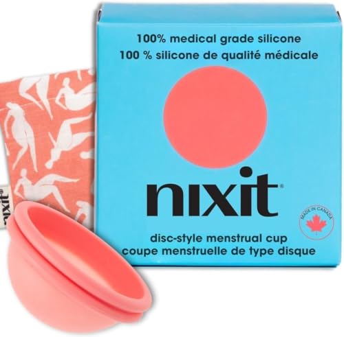 nixit Menstrual Disc | Ultra-Soft Medical-Grade Silicone | Reusable | Holds 2X Period Cup or 6 Tampons | 12-Hour Protection | Light & Heavy Flow | Menstrual Cup, Pad & Tampon Alternative