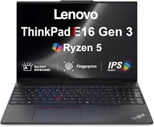 ME2 Customized Laptop, Created Using Lenovo ThinkPad E16 Gen 3 Business Laptop 16" IPS FHD+ (AMD Ryzen 5 230, 8GB/16GB/32GB DDR5 RAM, 512GB/1TB/2TB SSD, Fingerprint, Backlit, Thunderbolt 4, Win11Pro)