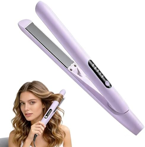 360° Airflow Styler 2-in-1 Ionic Flat Iron & Curling Wand, Blue L...