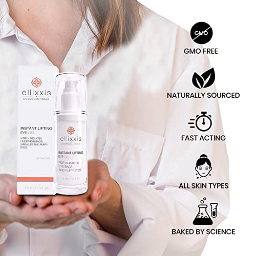 Vitasei Ellixxis Eye Gel - Natural Lifting & Moisturizing Cream For Dark Circles, Puffiness & Wrinkles, Anti-Aging For Men & Women, Non-Gmo - 0.5 Fl Oz #TOP3