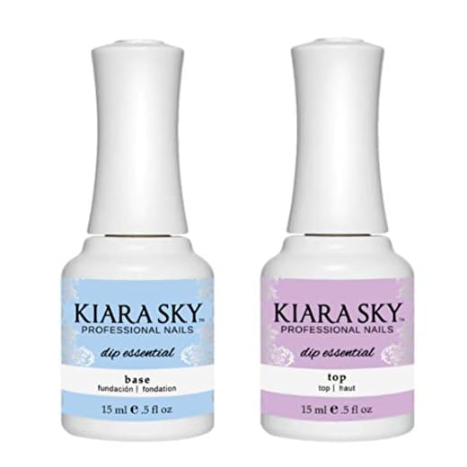 Kiara Sky Professional Nails, Dip Manicure Liquid Essentials (Top & Base Duo)