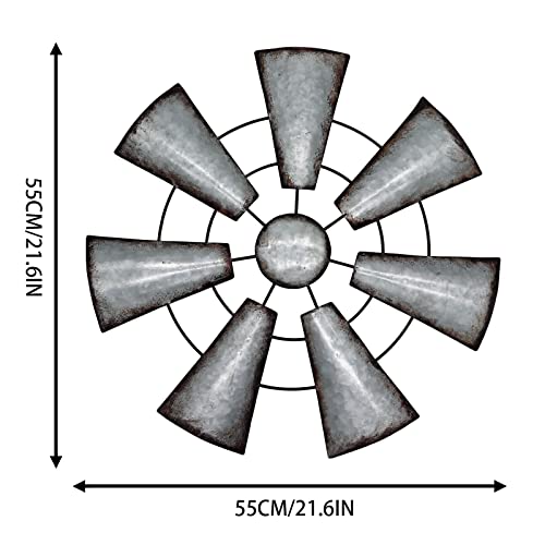 Windmill Wall Decor 22In, Rustic Country Small Farmhouse Bedroom Kitchen Wall Sculpture Art Decor/22" Rustic Metal Farmhouse Windmill Wall Art Decor, Galvanized Windmill Wall Hanging Home Decoration For Bedroom Office Living Room #TOP1