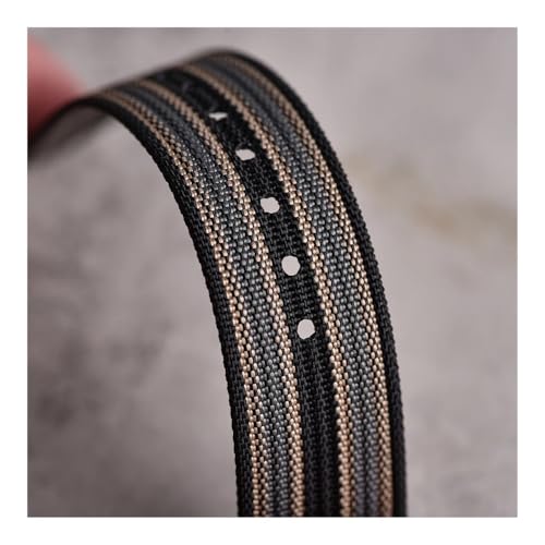 Bracelet montre nylon nervuré 18 20 22 mm interchangeable à libération rapide style militaire - 2