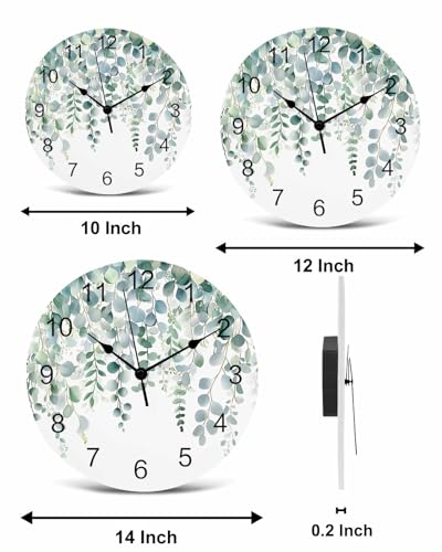 Reloj de pared redondo 12 pulgadas decoración verde salvia miniatura 7