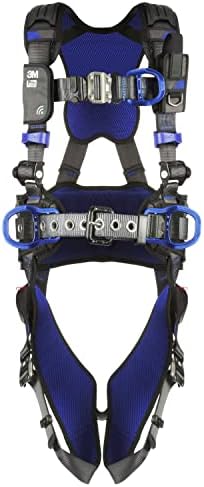 3M 1113157 DBI-SALA ExoFit X300 Comfort Construction Climbing Positioning Safety Harness Fall Protection, Aluminum Back, Front, Hip D-Rings, Auto-Locking Quick Connect Leg and Chest Buckles, Large