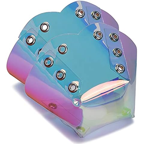 TOBWOLF 1 Pair Handmade Quad Skate Toe Guards, Vegan Faux PU Leather Roller Skate Toe Caps with Pebbled Texture, Accessories for Roller Skates with Removable Toe Stops - Multicolor Cover