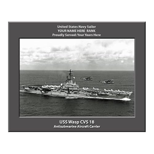 Great Naval Images LLC USS Wasp CVS-18 Personalized United States Navy Ship