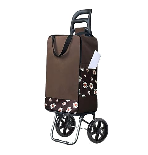 ZXDTVFGN Chariot de Courses Pliable 2 en 1 avec roulettes, Chariot de Courses Portable et Pliable