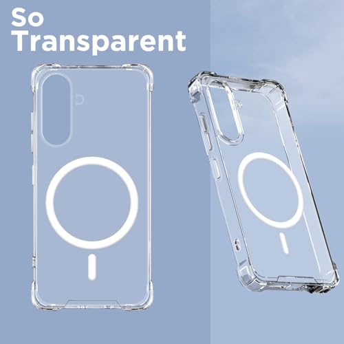 Image of Outlouders Back Cover for Samsung Galaxy A56 5G Mag-Safe Transparent PC + TPU Bumper Case with Magnetic Support Shockproof Protection (Transparent Mag-Safe)