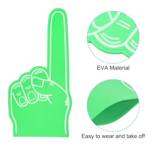 PATIKIL Giant Foam Finger 18 Inch, 3 Pack EVA Number 1 DIY Blank Foam Hand Cheerleading for Sports Events Spirit Games Party, Green by PATIKIL - Image 4