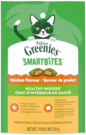 GREENIES Feline SMARTBITES Cat Treats Natural Dental Care, Chicken Flavour, 2.1oz Pouch
