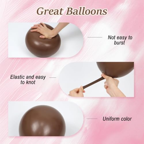 60pcs 12inch Pink and Brown Balloons with Sand White Balloons by Furelanret - Used condition - Image 3
