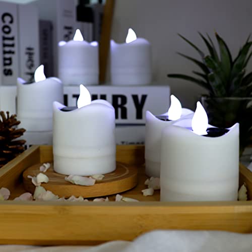 6 Pcs Solar Candles Outdoor Waterproof For Windows Emergency Candles With Sensor Dusk To Dawn Solar Tealights Candle Rechargeable Led Fake Candles For Lantern Camping Garden Outdoor Home Home Decor #TOP30