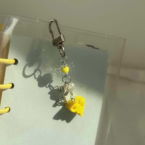Charme unique de téléphone à fromage, corde suspendue, couverts et fourchette, pendentif, sangle de chaîne de téléphone, artisanat, porte-clés en perles, accessoire mobile sur le thème du fromage – vue 5