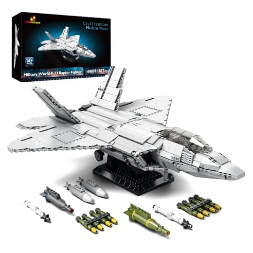 JMBricklayer 60003 Maquette d'avion de Chasse Militaire F-22 Raptor, Jouet de Blocs de Construction pour Adultes et Enfants à partir de 14 Ans