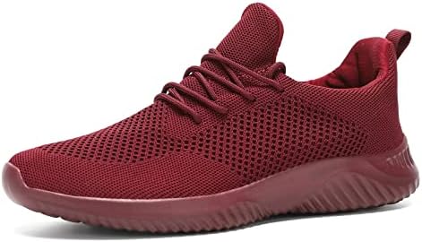 Mens Loafers Shoes Slip on Walking Tennis Runnings Sneakers Fashion Lightweight Breathable Mesh Soft Sole Casual Work Red