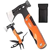Multitool Camping Axe, Survival Gear 14 in 1 Multitool, Campingbeil mit Scheide, Papa Multitool für Outdoor Wandern Camping, Multitool Axt