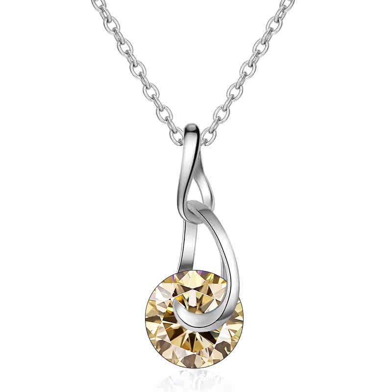 Pendentif moissanite en goutte d'eau rose bleu jaune pour femmes
