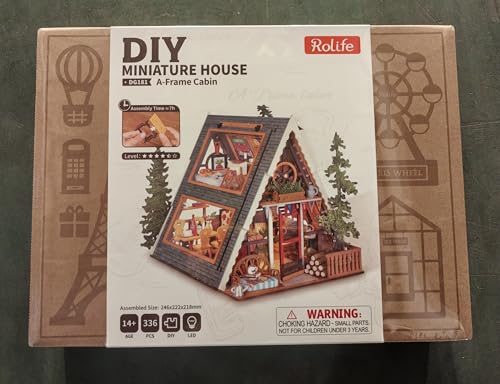 Rolife Domek dla lalek A-Frame Cabin, model drewniany, naturalny leczniczy domek dla lalek, bajkowy las, chatka, terapeutyczny zestaw do majsterkowania, dekoracja domu, kreatywny prezent dla dorosłych