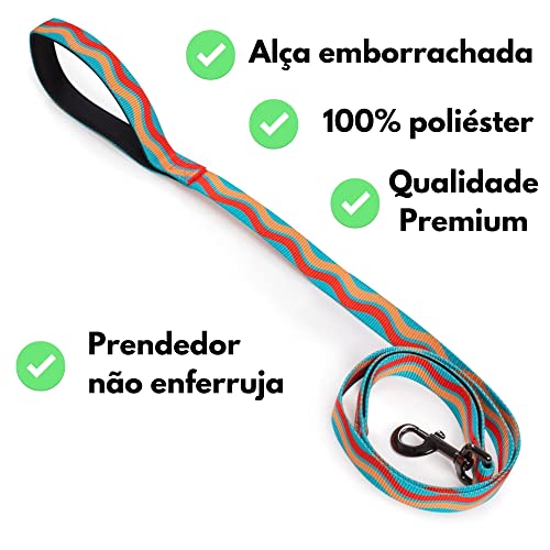Guia Pet para Cachorros com Alça Emborrachada, Petgram, Premium Party G - 142cm de comprimento