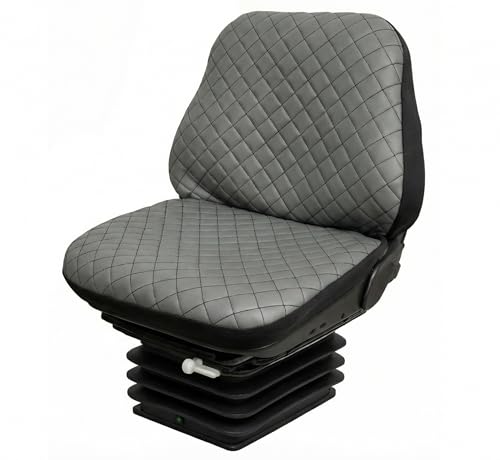 auto accessori lupex - ls32 coprisedile trattore universale - seduta e schienale in pu trapuntata, cuciture rinforzate, protezione e comfort per sedili agricoli (grigio con cuciture nere)