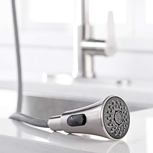 Amazing Force Pull Down Kitchen Faucet With Soap Dispenser Brushed Nickel Kitchen Sink Faucet With Spray Single Handle Kitchen Faucet Utility Sink 1.8 Gpm #TOP7