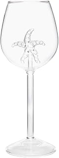 evomosa Starfish Wine Glasses Red Wine Glass with Starfish Inside 300ml