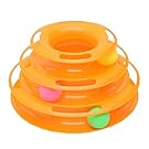 مسارات للقطط، لعبة قطة، مستويات مرحة لمسار دائرة اللعب التفاعلي، مع كرات متحركة ترضي مطاردة القط للصيد وممارسة لعبة القط، ثلاثية الطبقات من فانشينت (لون برتقالي)