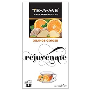 TE-A-ME Orange Ginger Infusion Tea, 25 Tea Bags | 100% Caffeine Free | Fruit Infusion Tea