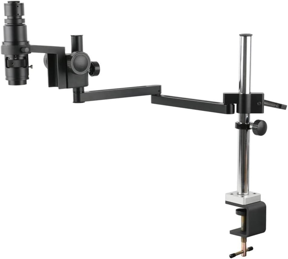 Lab Microscope Slides 50mm Ring Holder Adjustable Articulating Arm Clamp Bracket C Mount Monocular Microscope Lens Tripod Solder Video Camera Stand Microscope Parts(Without Supporter)