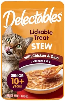 Hartz Delectables Stew Senior Lickable Wet Cat Treats, Multiple Flavors 1.4 Ounce (Pack of 12)