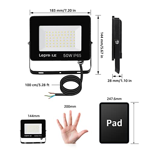 Lepro LED Strahler 50W mit 4250LM für Außenbeleuchtung