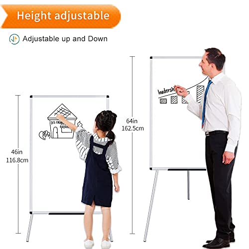 VIZ-PRO Whiteboard Easel, 36 x 24 Inches, Portable Dry Erase Board Height Adjustable With Flipchart Pad by VIZ-PRO - Image 2