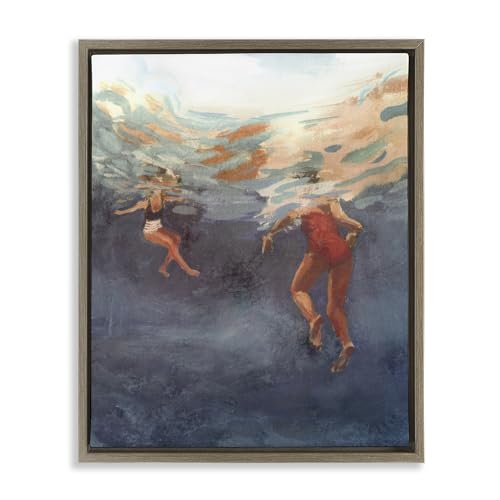 Ocean Swimmers Motion, 24 x 30 Inch Canvas in Floater Frame