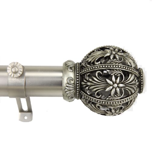 Rod Desyne 150-23-28-5 Lacey Window Curtain Rod Set, 28 to 48-Inch, Satin Nickel