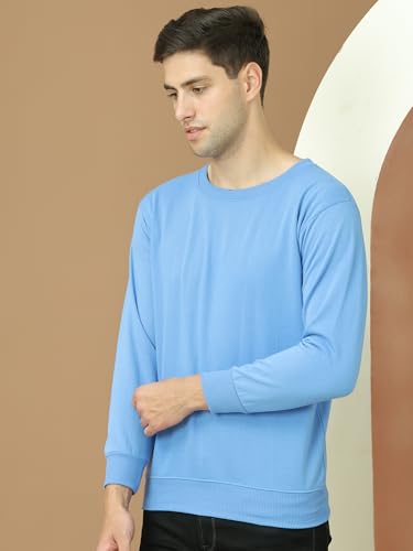 Image of Mack Jonney Fleece Regular Fit Solid Round Neck Sweatshirt for Men-MACK639877