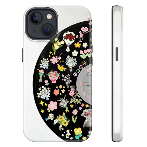 sallvmbek for iPhone 14 Case/iPhone 13 Case 6.1 inch,Cute Floral Flowers Print Pattern Fashion Aesthetic Design,TPU and Hard PC Protective Shockproof Slim Phone Cover for Women Girly