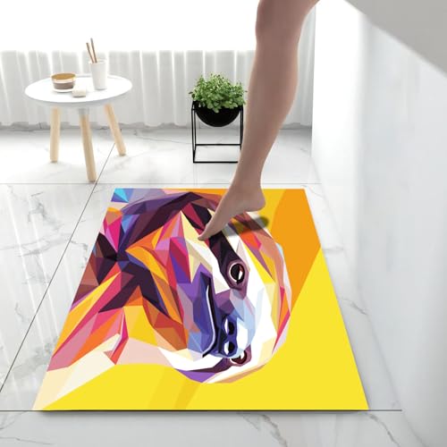 Tapis de cuisine antidérapant et grand paillasson absorbant géométrique - 4