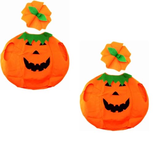 Adult Pumpkin Costume Halloween Outfit for Women & Men – 2 in 1 Pumpkin Tabard and Hat Set | Fancy Dress Cosplay Party Outfit | Trick or Treat Costume (2x)