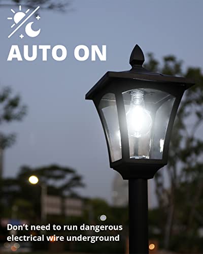 Doeslag Solar Lamp Post Light, 64" Solar Lights Outdoor Waterproof Ip65, Glass Post Lamp Solar Lights With Planter, Anti-Rust Outdoor Lights For Garden Yard Patio Decoration, 6000K Cool White #TOP1