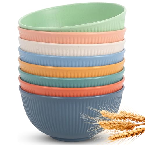 Wiederverwendbar Bowl Müslischalen 8er Set, 655 ml Dessertschalen Suppenschalen, Salatschale für Suppe Müsli Ramen Salat,Ramen Schüssel Set für Grillpartys - Mikrowelle & Geschirrspüler Safe