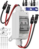 CNLONQ DC Trennschalter PV Anlage 32A 1000V Sicherungsautomat MCB 2polig IP65 Wasserdicht mit Kabel und Haken für Solarmodule Einspeisesteckdose Balkonkraftwerk
