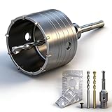 Steckdosenbohrer 68mm, Hohl-Bohrkrone Set Dosenbohrer 68mm mit SDS plus Adapter 110mm und Zentrierbohrer 8x110mm, Hammerschlagfest, Dosenbohrer, Lochsäge, Steckdosenbohrer, für Bohrhämmer
