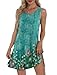 BKRIVE Summer Dresses for Women 2026 Loose Fit Round Neck Sleeveless Sundresses Beach Fashion Tank Dress with Pockets Flora Blue S