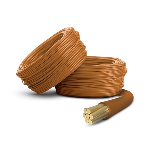 Primes DIY Single Core Conduit Cable 2.5mm Copper Wire Insulated PVC, Stranded Flexible Coil 6491X Electrical Wire, BASEC Approved – Brown Live(100 Meter), Home Improvement