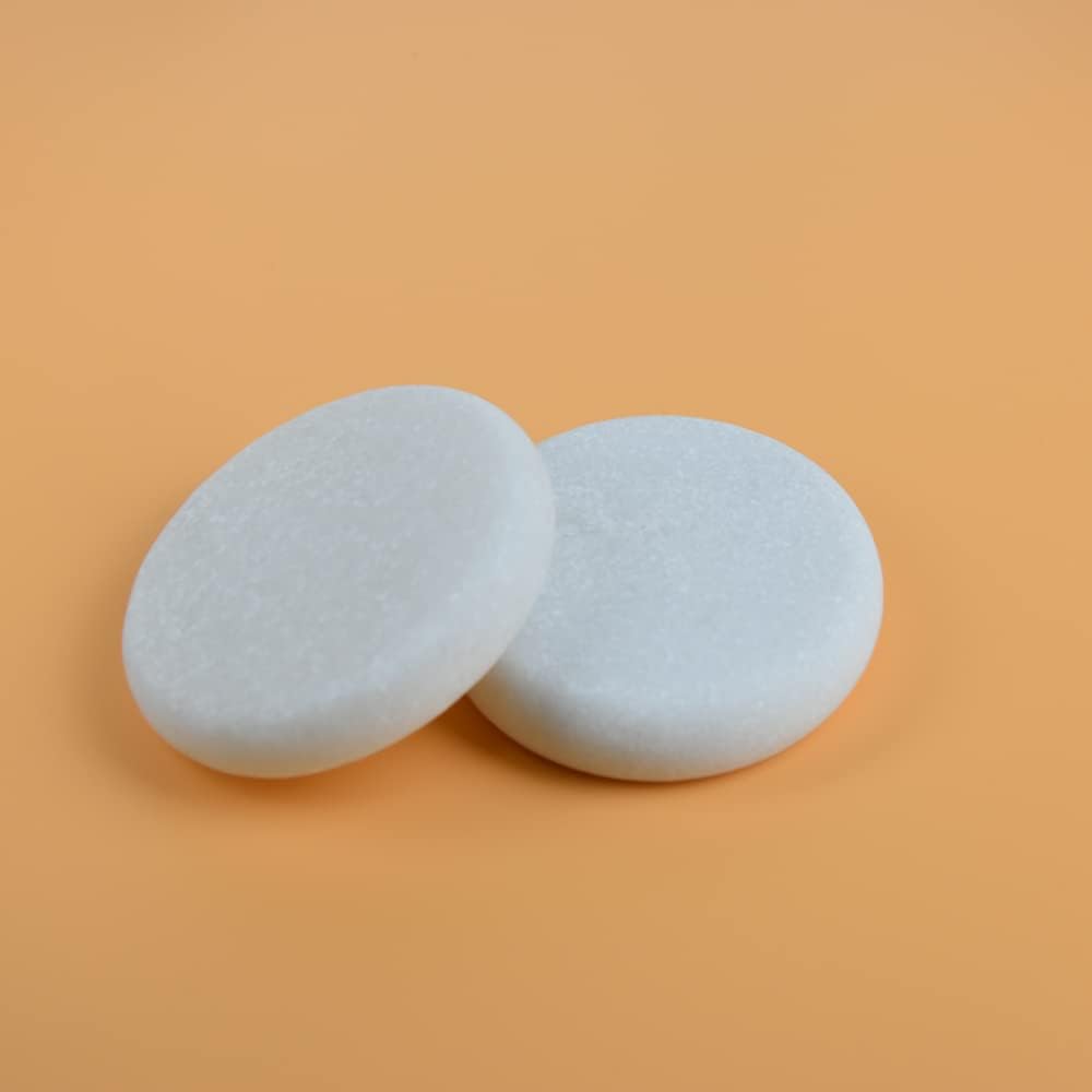 LHYILSWQ 2 Pcs White Marble Cold Stone Hot Massage Stones Rock Spa Massagers Stones for Women&Men 3.14 * 3.14in