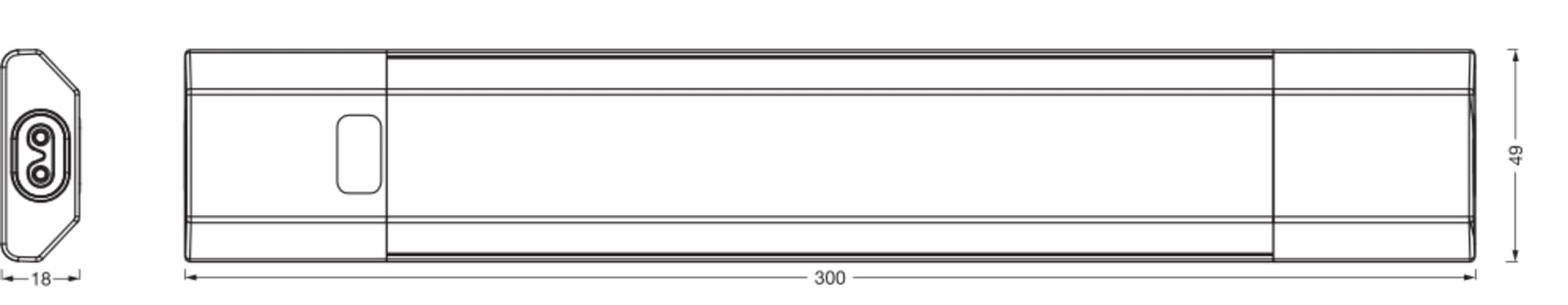LEDVANCE Linear Edge Sensor Luminaria bajo mueble de alto voltaje con RGBW, 30cm, regulable, 4W, 230lm, 3000K, luz blanca cálida, aluminio blanco, IP20, mando a distancia blanco