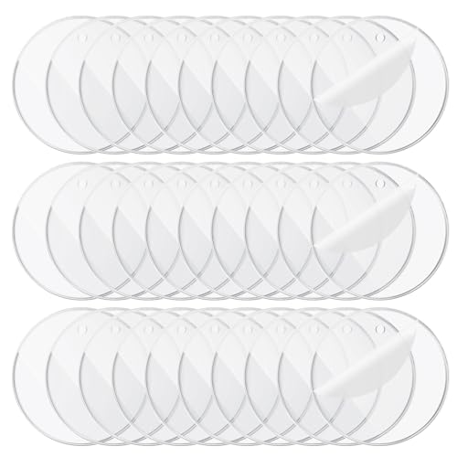 Ymapinc 40 Stück Runde Acrylplatten mit Loch